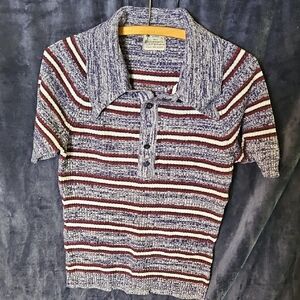 Striped Knit Boys Polo Shirt